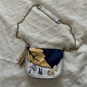 Disney Frozen Bioworld Bag 2019 Small Crossbody Coinpurse Collectable Gold Blue